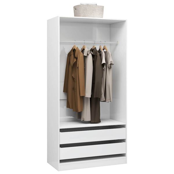 vidaXL Kleiderschrank Hochglanz-Weiß 100x50x200 cm Holzwerkstoff