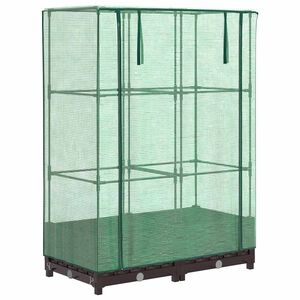 vidaXL Hochbeet mit Gew&auml;chshaus-Aufsatz Rattan-Optik 80x40x123 cm