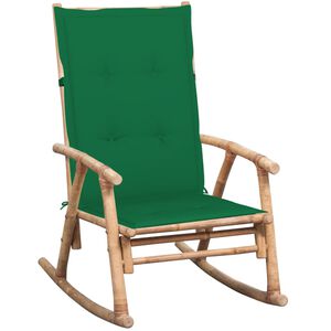 vidaXL Schaukelstuhl mit Auflage Bambus