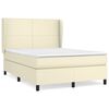 vidaXL Boxspringbett mit Matratze Creme 140x200 cm Kunstleder
