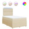 vidaXL Boxspringbett mit Matratze Creme 120x190 cm Stoff