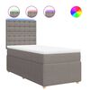 vidaXL Boxspringbett mit Matratze Taupe 100x200 cm Stoff