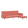 vidaXL Schlafsofa 2-Sitzer mit Hocker Rosa Samt