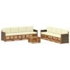 vidaXL Outdoor-Sofagarnitur 9 Stk. Natur und Creme