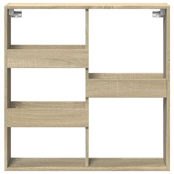 vidaXL Wandschrank Sonoma-Eiche 80x15x80 cm Holzwerkstoff