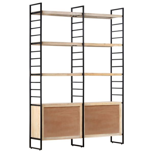 vidaXL Bücherregal 4 Etagen 124x30x180 cm Mango Massivholz