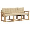 vidaXL Outdoor-Sofagarnitur 3 stk. Wei&szlig; und Beige