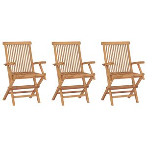 vidaXL Klappbare Gartenst&uuml;hle 3 Stk. Massivholz Teak