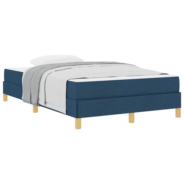 vidaXL Boxspringbett mit Matratze Blau 120 x 200 cm Stoff