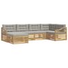 vidaXL Outdoor-Sofagarnitur 6 stk. Wei&szlig; und Hellgrau Polyester