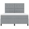 vidaXL Boxspringbett mit Matratze Hellgrau 160 x 200 cm Stoff