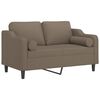 vidaXL 2-Sitzer-Sofa mit Kissen Taupe 120 cm Stoff
