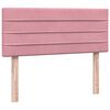 vidaXL Boxspringbett mit Matratze & LED Rosa 120x220 cm Samt