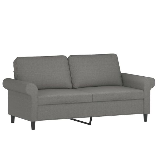 vidaXL 2-Sitzer-Sofa mit Kissen Dunkelgrau 140 cm Stoff