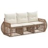 vidaXL Gartensofa-set 3 Stk. Beige und Cremewei&szlig; Poly-Rattan