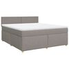 vidaXL Boxspringbett mit Matratze Taupe 180x200 cm Stoff