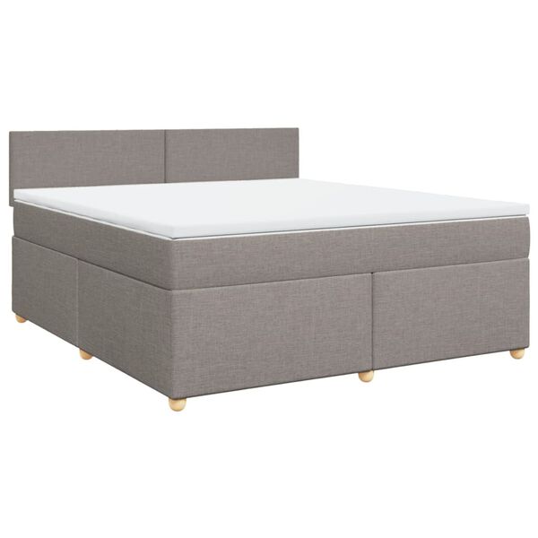 vidaXL Boxspringbett mit Matratze Taupe 180x200 cm Stoff
