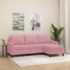 vidaXL 3-Sitzer-Sofa mit Hocker Rosa 180 cm Samt