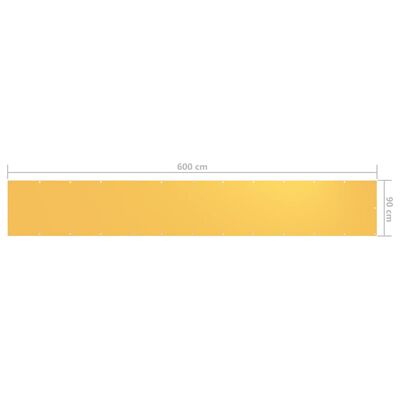 vidaXL Balkon-Sichtschutz Gelb 90x600 cm Oxford-Gewebe