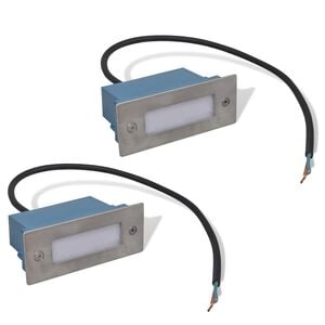 vidaXL LED-Wandeinbauleuchten f&uuml;r Treppen 2 Stk. 44x111x56 mm