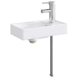vidaXL Waschbecken mit Wasserhahn und Abfluss Chrom