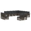 vidaXL Gartensofa-set 13 stk. 13-Sitzer Grau Poly-Rattan