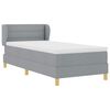 vidaXL Boxspringbett mit Matratze Hellgrau 100 x 200 cm Stoff