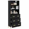 vidaXL Highboard Schwarz Eichen-Optik 69,5 x 32,5 x 180 cm