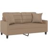 vidaXL 2-Sitzer-Sofa mit Zierkissen Cappuccino-Braun 140 cm Kunstleder