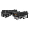 vidaXL Outdoor-Sofagarnitur 11 pcs Schwarz und Dunkelgrau Polyester
