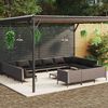 vidaXL 14-tlg. Garten-Lounge-Set mit Kissen Poly Rattan Dunkelgrau