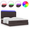 vidaXL Ottoman-Bett mit Matratze & LEDs Dunkelbraun 180x200 cm Stoff