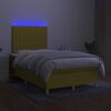 vidaXL Boxspringbett mit Matratze & LED Gr&uuml;n 120x200 cm Stoff
