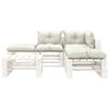 vidaXL 6-tlg. Garten-Lounge-Set Paletten mit Kissen in Beige Holz