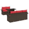 vidaXL Gartensofa-set mit Kissen mit Speicher 6 pcs Braun Poly Rattan