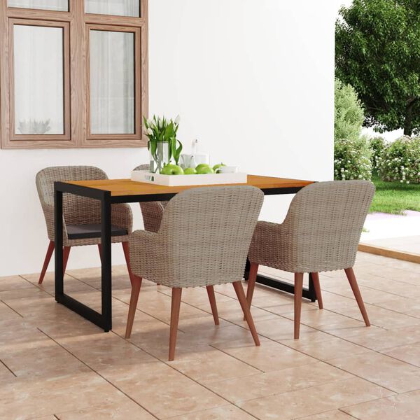 vidaXL 5-tlg. Garten-Essgruppe Braun