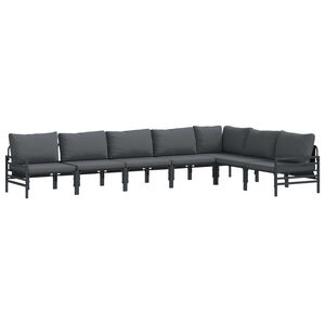 vidaXL Gartensofa-set mit Kissen 7 pcs Schwarz Stahl
