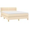 vidaXL Boxspringbett mit Matratze Creme 140x200 cm Stoff