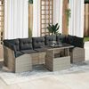 vidaXL Gartensofa-set mit Kissen mit Kissen 8 pcs Hellgrau Poly Rattan