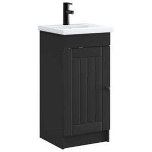 vidaXL Badezimmerschrank mit Waschbecken Schwarz 42 x 40 x 84,5 cm