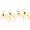 vidaXL LED Rentiere 4 stk. Gold 45 x 19 x 65 cm Stoff