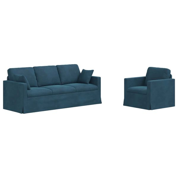 vidaXL Sofa 2 pcs Blau Gesamtabmessungen: 198 x 78 x 80 cm (B x T x H)