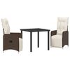vidaXL Garten Essgruppe 3 stk. Braun Poly-Rattan