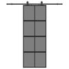 vidaXL Schiebet&uuml;r mit Beschlag Schwarz 76x205 cm Hartglas