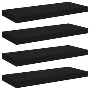 vidaXL Schweberegale 4 Stk. Schwarz 60x23,5x3,8cm MDF