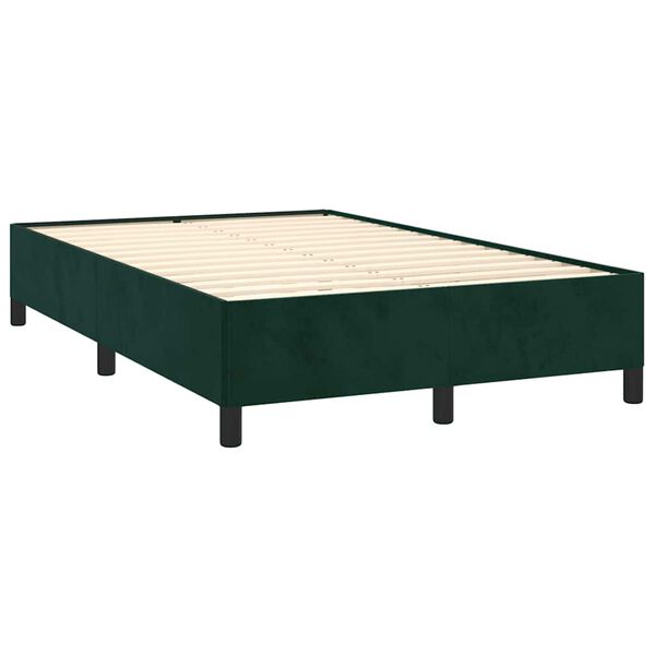 vidaXL Boxspringbett mit Matratze Dunkelgr&uuml;n 120x190 cm Samt