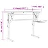 vidaXL Basteltisch Weiß & Grau 110x53x(58-87) cm Holzwerkstoff & Stahl