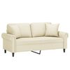 vidaXL 2-Sitzer-Sofa mit Zierkissen Creme 140 cm Kunstleder