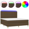 vidaXL Boxspringbett mit Matratze & LED Dunkelbraun 180x200 cm Stoff