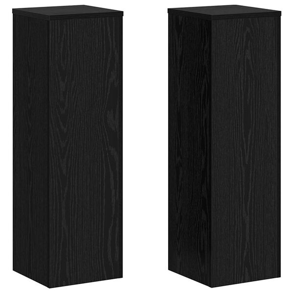 vidaXL Pflanzenst&auml;nder 2 pcs Schwarz Eichen-Optik 25 x 25 x 80 cm